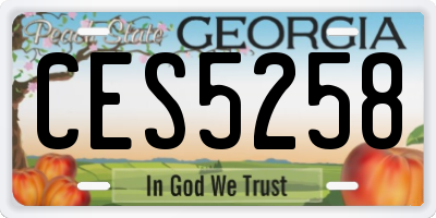 GA license plate CES5258