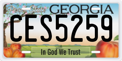GA license plate CES5259