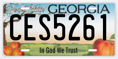 GA license plate CES5261