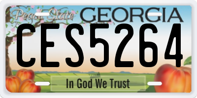 GA license plate CES5264