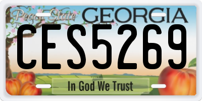 GA license plate CES5269