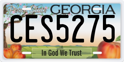 GA license plate CES5275