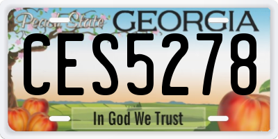 GA license plate CES5278