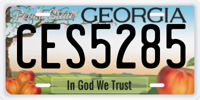 GA license plate CES5285