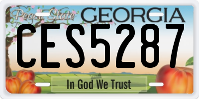 GA license plate CES5287