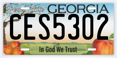 GA license plate CES5302