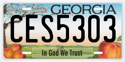 GA license plate CES5303