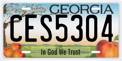 GA license plate CES5304