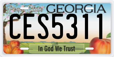 GA license plate CES5311