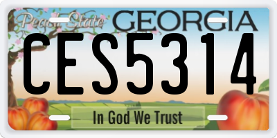 GA license plate CES5314