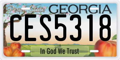 GA license plate CES5318