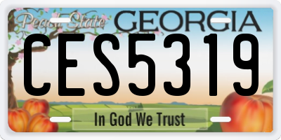 GA license plate CES5319