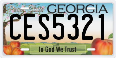 GA license plate CES5321
