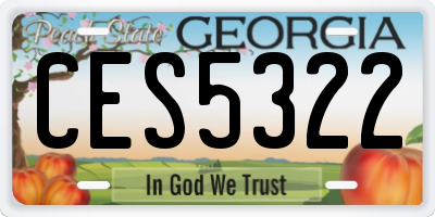 GA license plate CES5322