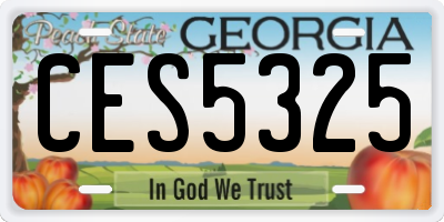 GA license plate CES5325