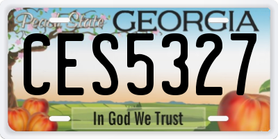 GA license plate CES5327