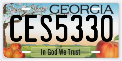 GA license plate CES5330