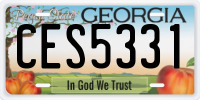 GA license plate CES5331