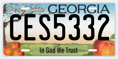 GA license plate CES5332