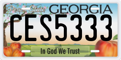 GA license plate CES5333