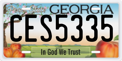 GA license plate CES5335