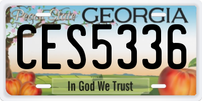GA license plate CES5336