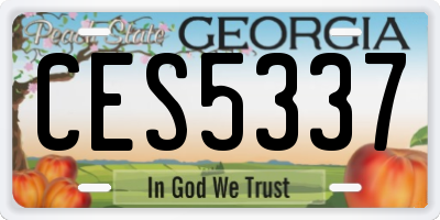 GA license plate CES5337