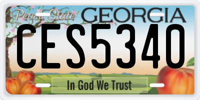 GA license plate CES5340