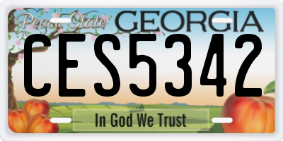 GA license plate CES5342