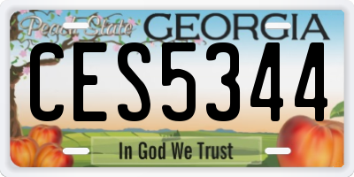 GA license plate CES5344