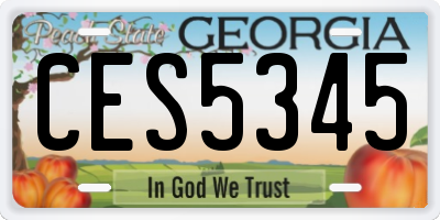 GA license plate CES5345