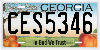 GA license plate CES5346