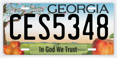 GA license plate CES5348