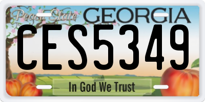 GA license plate CES5349