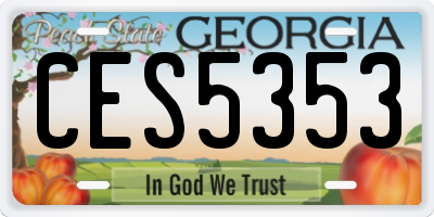 GA license plate CES5353