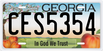 GA license plate CES5354