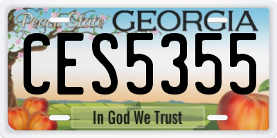 GA license plate CES5355