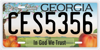 GA license plate CES5356