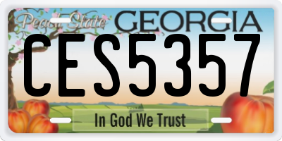 GA license plate CES5357