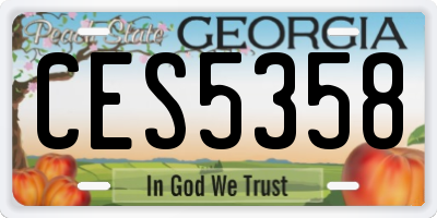 GA license plate CES5358