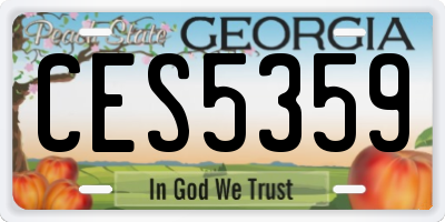 GA license plate CES5359