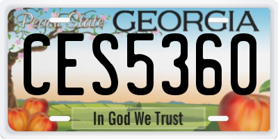 GA license plate CES5360