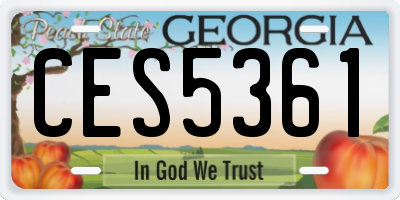 GA license plate CES5361