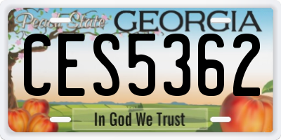 GA license plate CES5362
