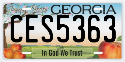 GA license plate CES5363