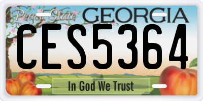 GA license plate CES5364