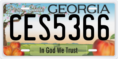 GA license plate CES5366