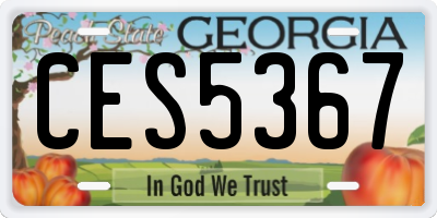 GA license plate CES5367