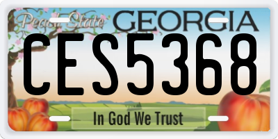 GA license plate CES5368