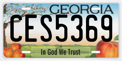 GA license plate CES5369